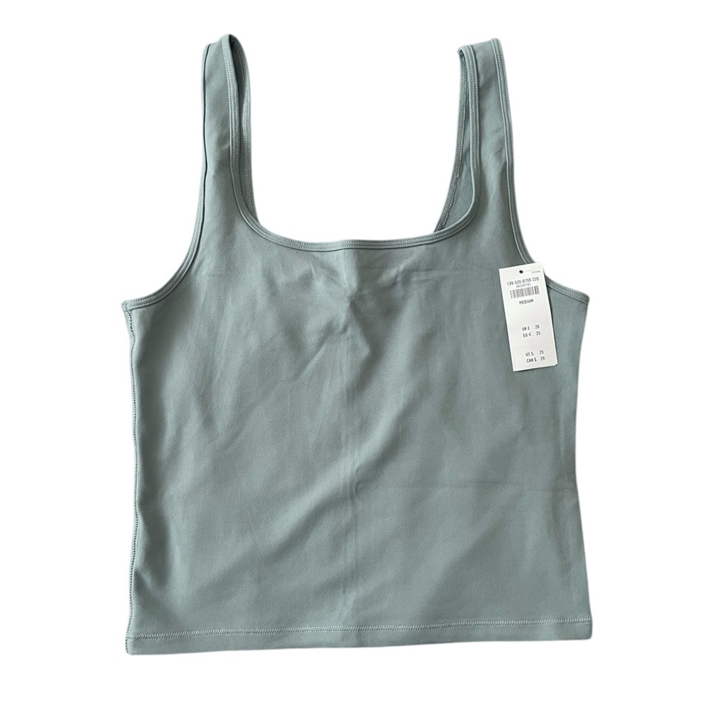 Abercrombie cool gray/blue cropped tank top